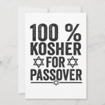 100% Kosher for Passover Funny Passover Pesach Thank You Card<br><div class="desc">chanukah, menorah, hanukkah, dreidel, jewish, Chrismukkah, holiday, horah, christmas, sufganiyot</div>