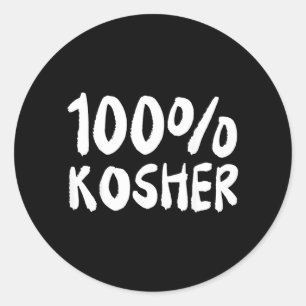 100 Kosher Funny Joke Jewish Hebrew Hanukkah Classic Round Sticker