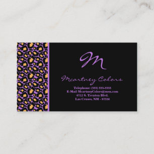 100 Lilac Lavender Cheetah Print Business Card