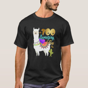 100 Llamazing Days Llama 100th Day Of School  Girl T-Shirt