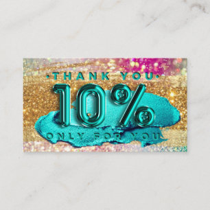 100 Logo QRCODE 10%OFF Code Gold Glitter Holograph Business Card