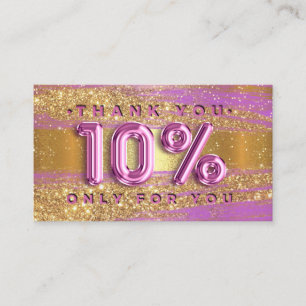 100 Logo QRCODE 10%OFF Code Gold Glitter Pink Lux Business Card