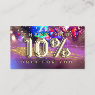 100 Logo QRCODE 10%OFF Thank Gold Holograph Business Card