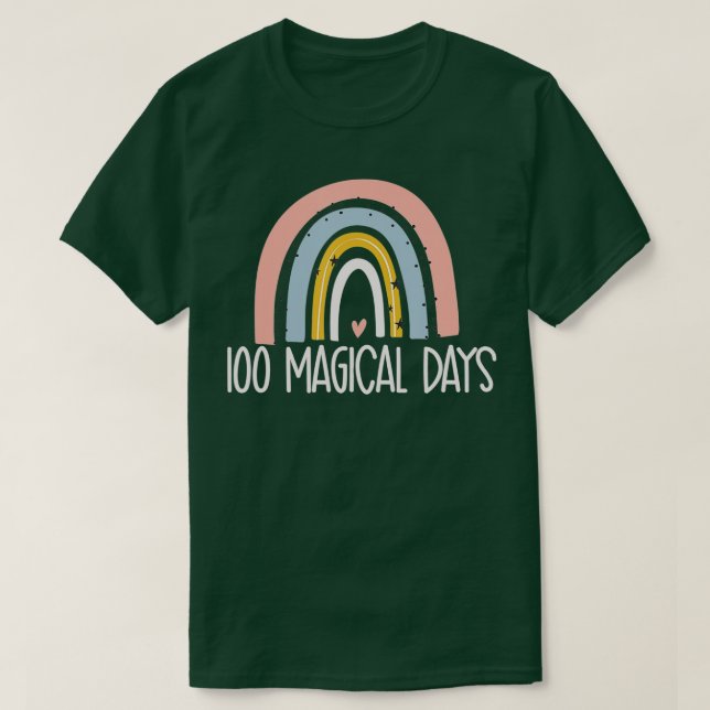 100 Magical Days 100 Days of School Rainbow Magica T-Shirt (Design Front)
