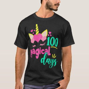 100 Magical Days 100th Day Of School Girl Unicorn  T-Shirt