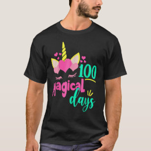 100 Magical Days 100th Day Of School Girl Unicorn  T-Shirt