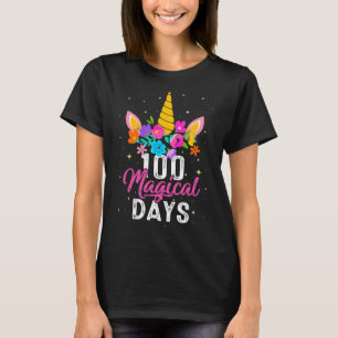 100 Magical Days 100th Day Of School Girl Unicorn  T-Shirt