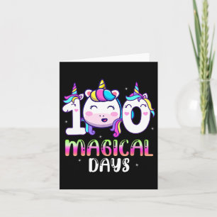 100 Magical Days Girls Kids 100th Day Of School Card