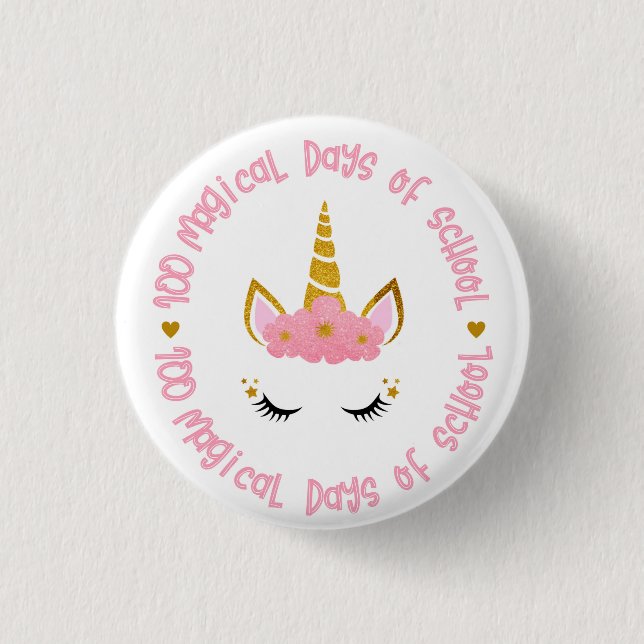 100 magical days of school 3 cm round badge (Front)