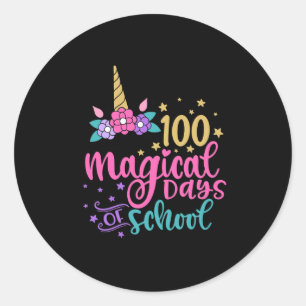 100 Magical Days Of School  Classic Round Sticker