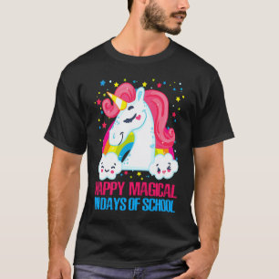 100 Magical Days of School Girl Unicorn Teacher Le T-Shirt