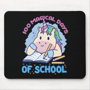 100 Magical Days Of School Unicorn 100 Days Of Sch Mouse Pad