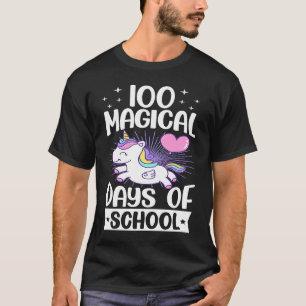 100 Magical Days Of School Unicorn  Balloon Happy  T-Shirt