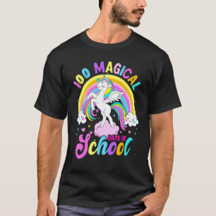100 Magical Days Of School Unicorn Rainbow Student T-Shirt