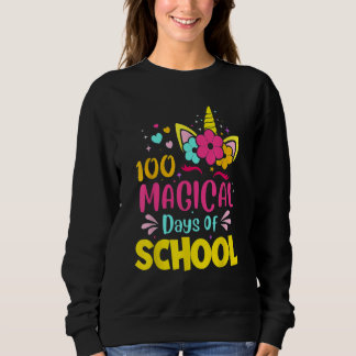 100 Magical Days of School Unicorn  Teacher Studen Sweatshirt
