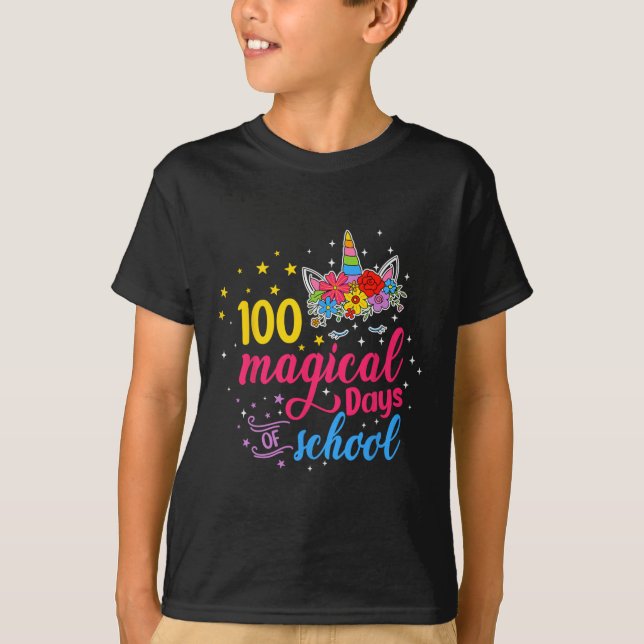 100 Magical Days Unicorn Kids Costume 100th Day Of T-Shirt (Front)