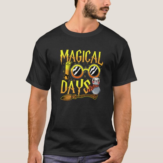 100 Magical Days Wizard 100th Days Of School Kids  T-Shirt (Front)