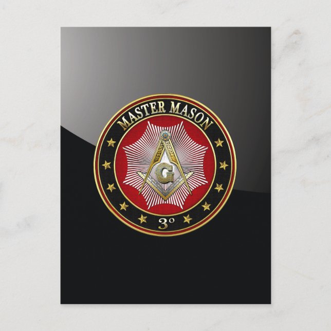 [100] Master Mason - 3rd Degree Square & Compasses Postcard (Front)