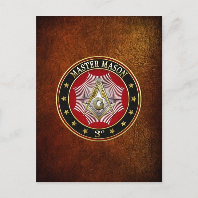 [100] Master Mason - 3rd Degree Square & Compasses Postcard (Front)