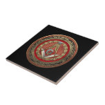 [100] Master Mason - Gold Square & Compasses Tile<br><div class="desc">Introducing “Ancient Brotherhoods” Collection by Serge Averbukh, showcasing heraldry and insignia of various historical brotherhoods, societies and orders. Here you will find pieces featuring a 3rd Degree Mason Gold Jewel - Master Mason Square and Compasses The Square and Compasses (or, more correctly, a square and a set of compasses joined...</div>