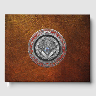 [100] Master Mason - Silver Square & Compasses Guest Book