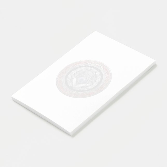 [100] Master Mason - Silver Square & Compasses Post-it Notes (Angled)