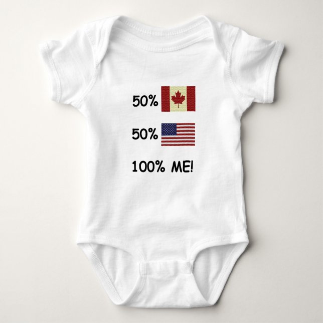 100% ME Canadian/American Baby Bodysuit (Front)