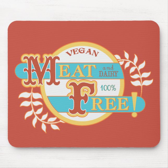 100% Meat Free Vegan Mouse Pad (Front)