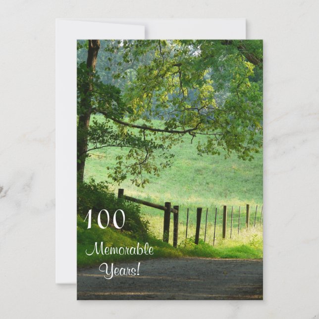 100 Memorable Years/Birthday Celebration-Landscape Invitation (Front)