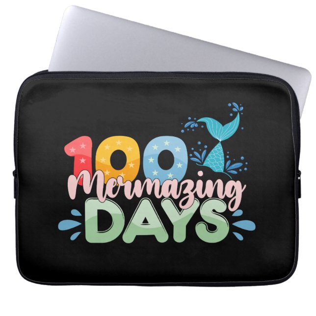 100 Mermazing Days 100th Day of School Mermaid Laptop Sleeve (Front)
