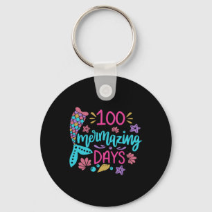 100 Mermazing Days Of School Mermaid Tail Girl Tea Key Ring