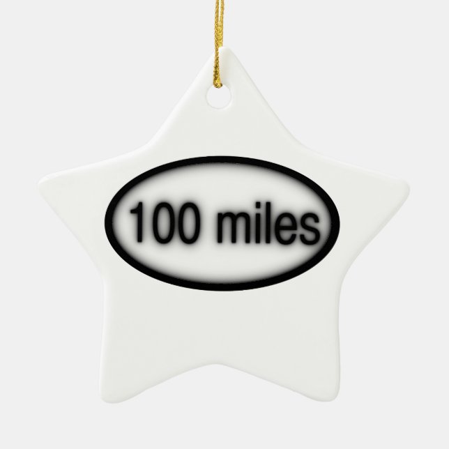 100 miles ceramic tree decoration (Front)