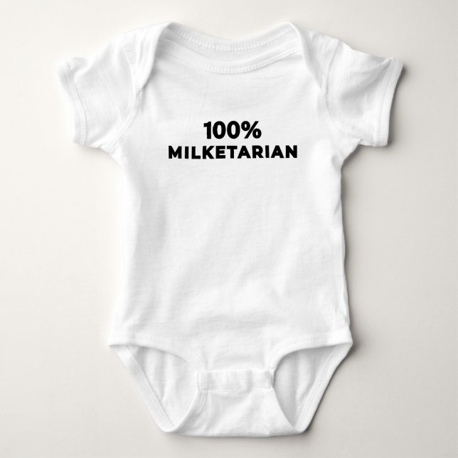 100% Milketarian - Black Baby Bodysuit (Front)