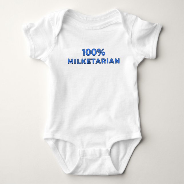 100% Milketarian - Blue Baby Bodysuit (Front)