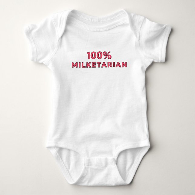 100% Milketarian - Pink Baby Bodysuit (Front)