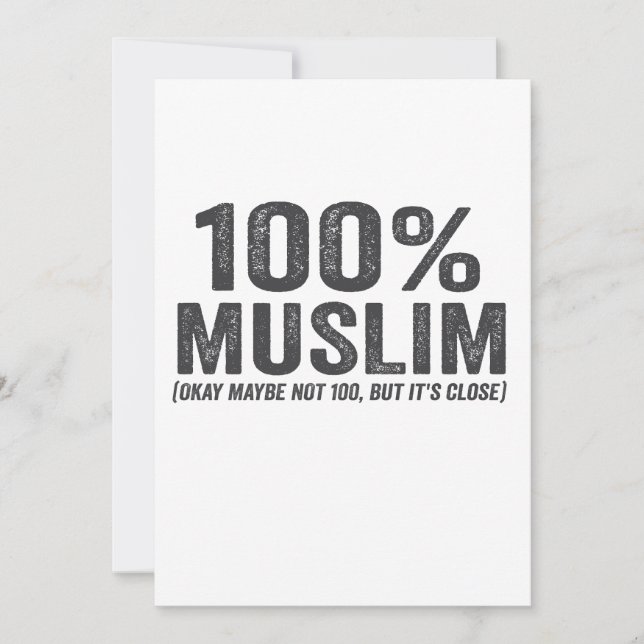 100 Muslim Oky Maybe Not 100 Funny Ramadan Eid  Invitation (Front)