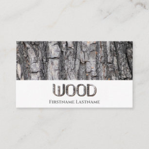 100% natural organic tree bark grey wooden letters business card