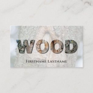 100% natural organic tree bark wooden letters business card