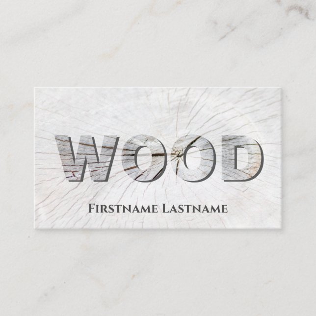 100% natural organic wood grain wooden letters business card (Front)