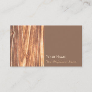 100% natural organic wooden style brown wood business card