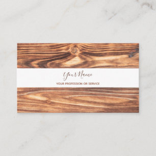 100% natural organic wooden style interior design business card