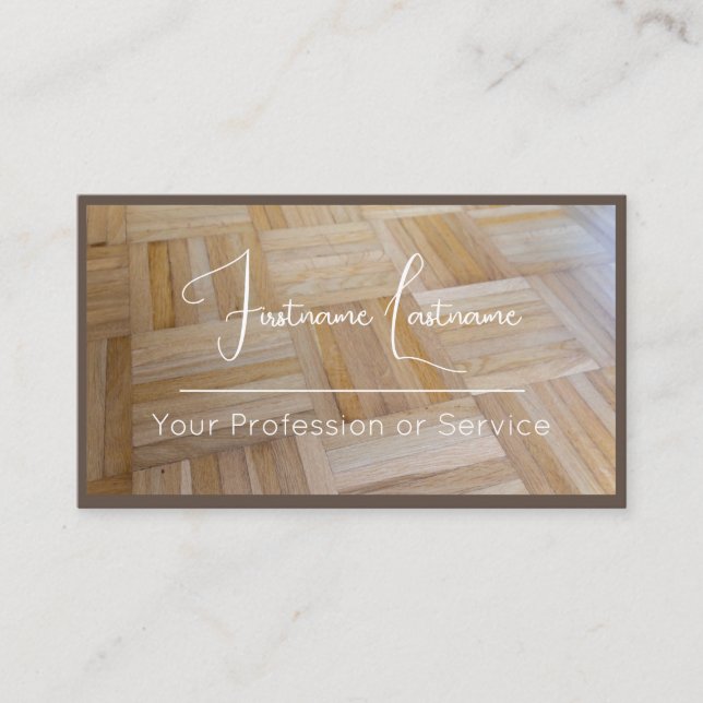 100% natural organic wooden style parquet flooring business card (Front)