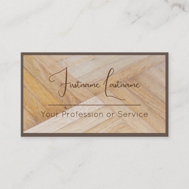 100% natural organic wooden style parquet flooring business card (Front)