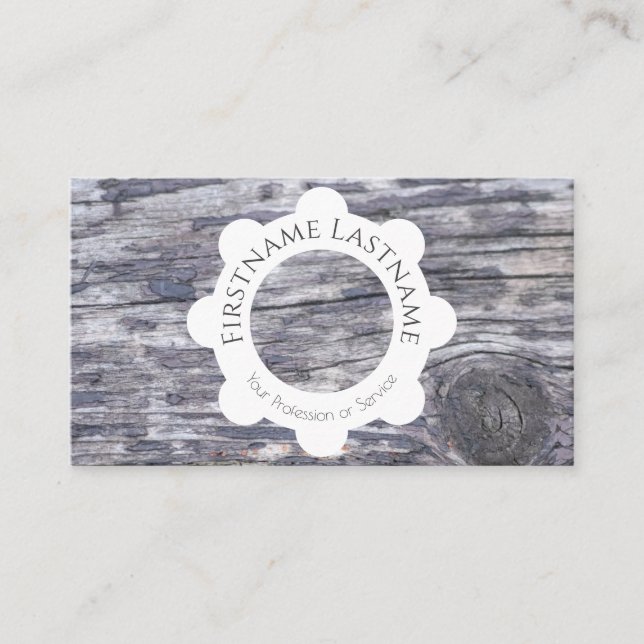100% natural organic wooden style white circles business card (Front)