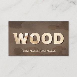 100% natural organic wooden style wooden letters business card