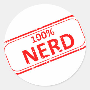 100% Nerd Rubber-stamp Classic Round Sticker