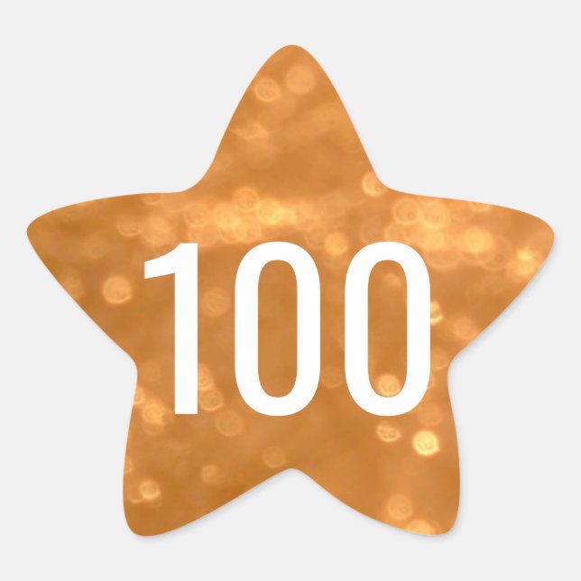 100 - Numbers Golden Star Sticker (Front)