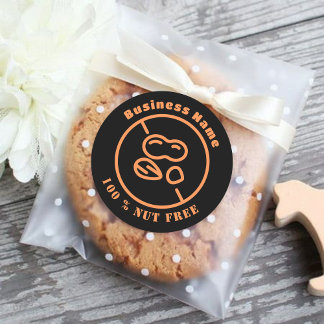 100% Nut Free No Nuts Custom Food Label