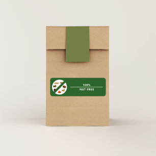 100% Nut-Free Product Label Sticker