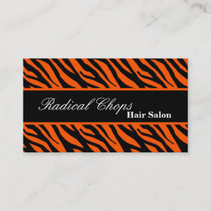 100 Orange Black Zebra Print Pattern Business Card